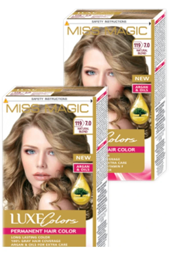 Mıss Magic Saç Boyası Sarı Renk 7,0 Set Boya 2'li Set