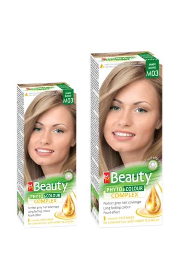 MM Beauty Saç Boyası ( Kumral Sarı ) M 03 Set Boya 2 li Set - Resim 2