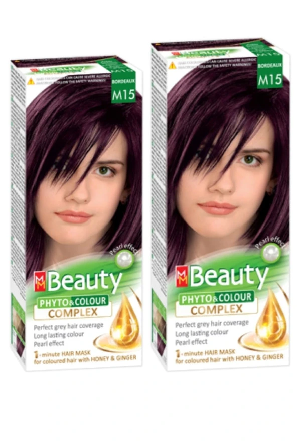MM Beauty Saç Boyası M 15 (Kızıl Kestane) Set Boya 2 li Set Boya
