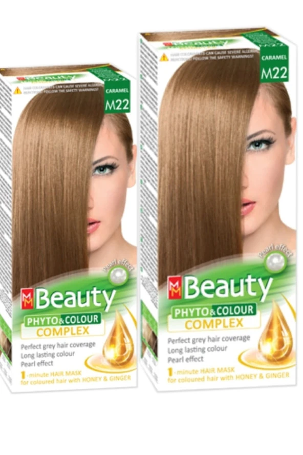 MM Beauty Saç Boyası M 22 (Açık Kumral Karamel) Set Boya 2 li Set Boya ürün görseli