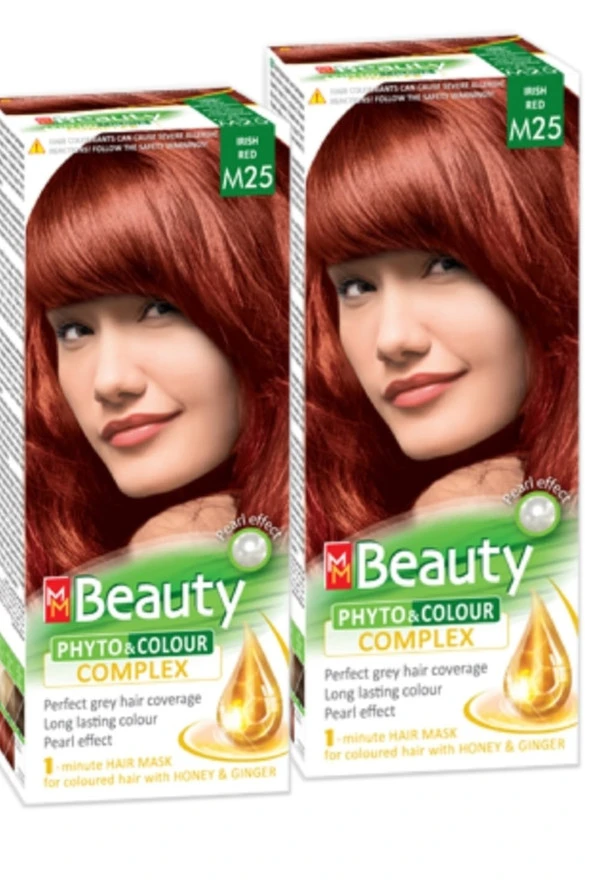 MM Beauty Saç Boyası M 25 (Kızıl) Set Boya 2 li Set Boya - 2