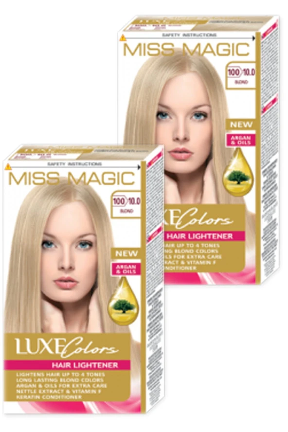 Mıss Magic Saç Boyası Saç Açıcı Renk 10,0 Set Boya 2'li Set