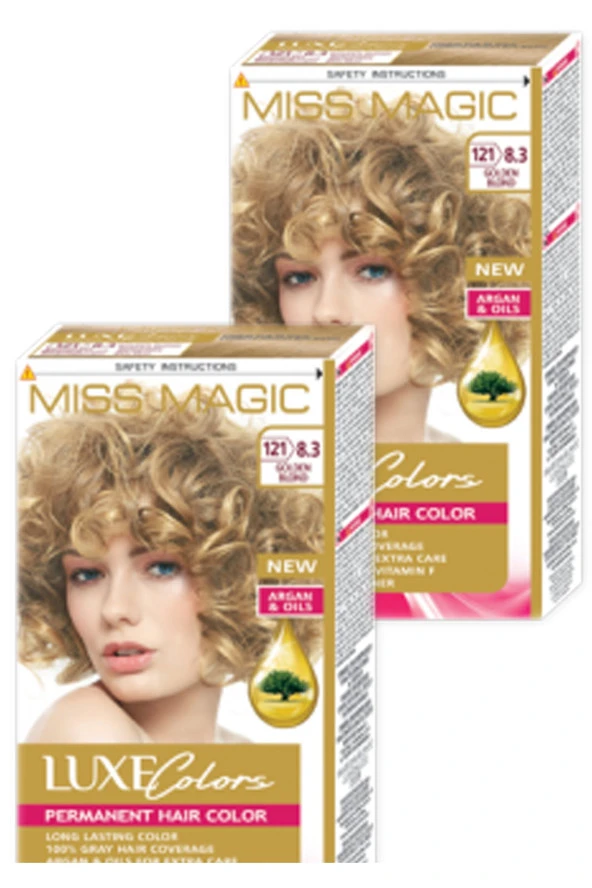 Mıss Magic Saç Boyası Altın Sarısı Renk 8,3 Set Boya 2'li Set - Resim 2