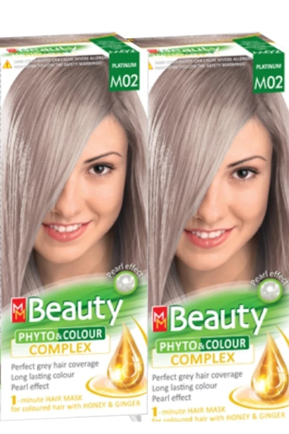 MM Beauty Saç Boyası M 02 ( Platin ) Set Boya 2 li Set