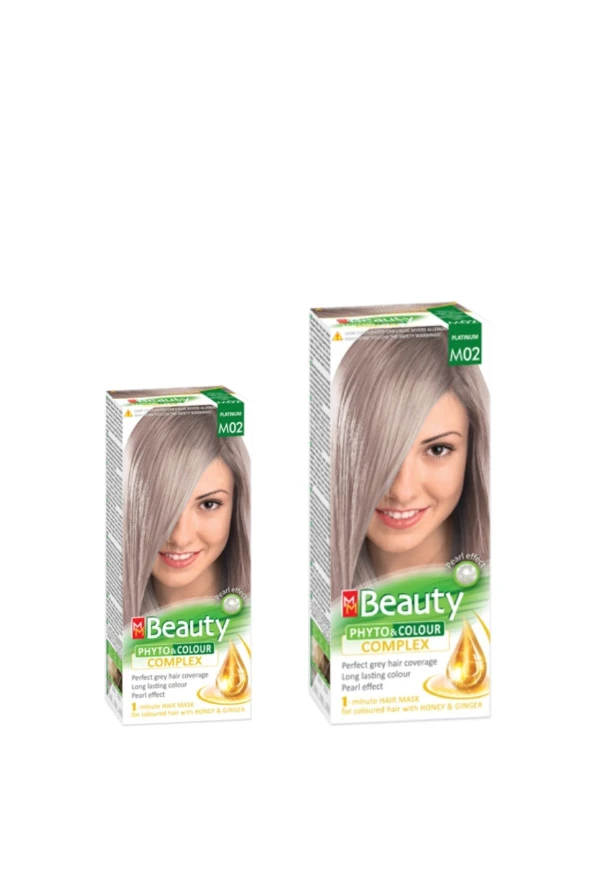 MM Beauty Saç Boyası M 02 ( Platin ) Set Boya 2 li Set - Resim 2
