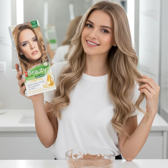 MM Beauty Saç Boyası M 21 (Doğal Küllü Platin) Set Boya 2 li Set Boya - Resim 3