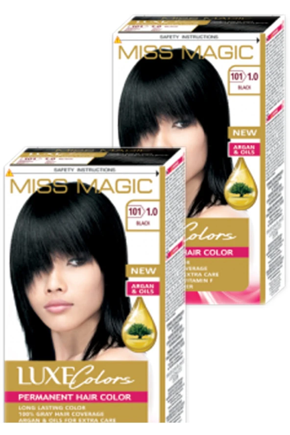 Mıss Magıc Saç Boyası Siyah Renk 1,0 Set Boya 2'li Set ürün görseli