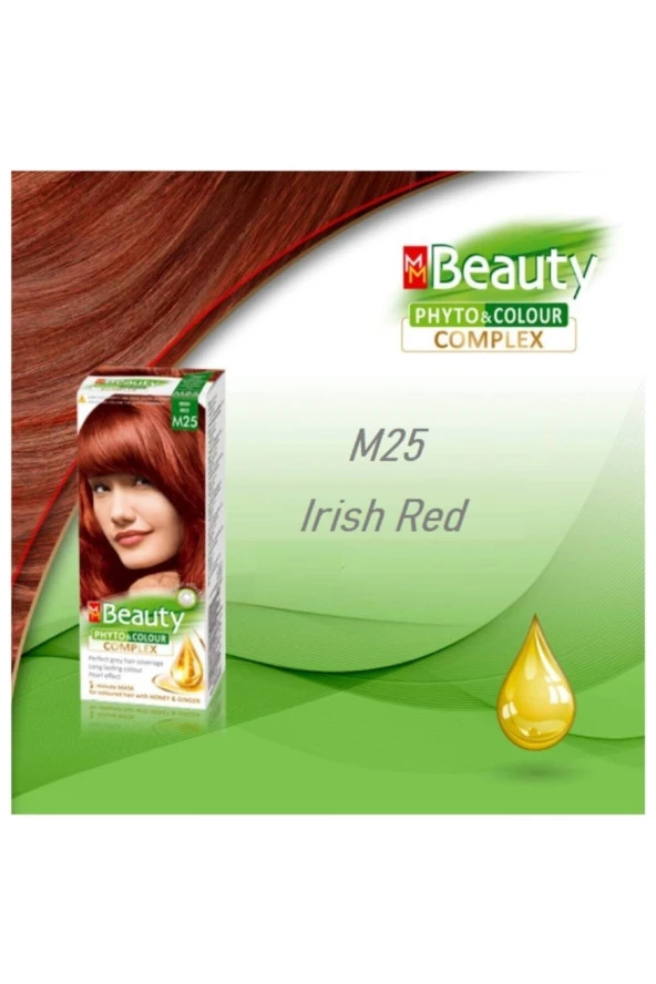 MM Beauty Saç Boyası M 25 (Kızıl) Set Boya - Resim 3