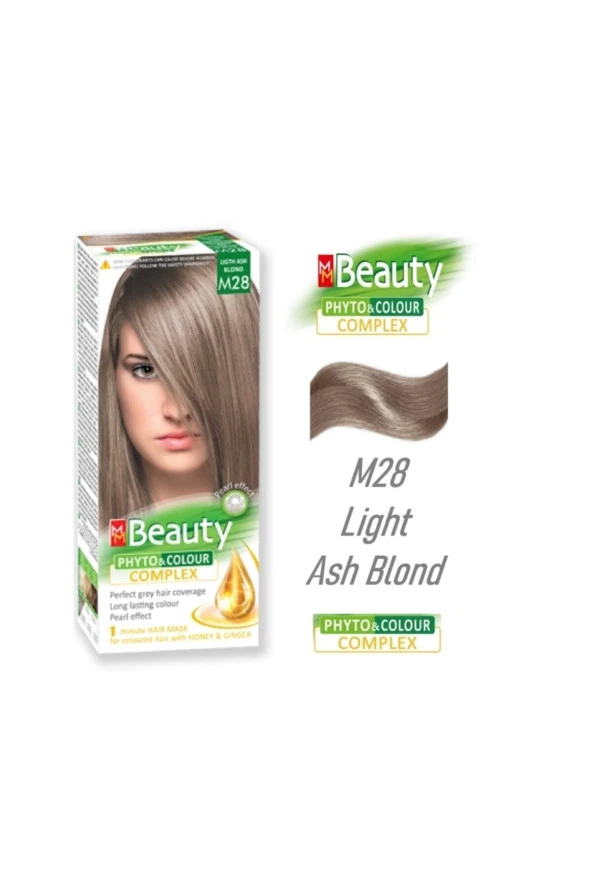 MM Beauty Saç Boyası M 28 (Açık Kül Sarısı) Set Boya - 2