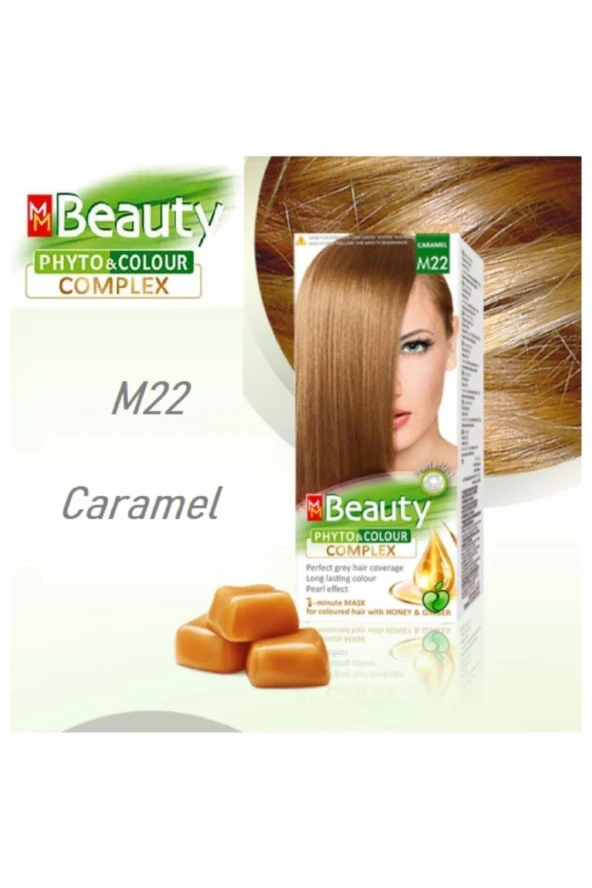 MM Beauty Saç Boyası M 22 (Açık Kumral Karamel) Set Boya - 2