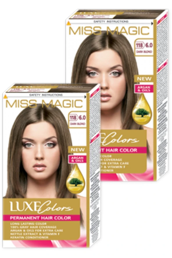 Mıss Magic Saç Boyası Koyu Sarı Kumral Renk 6,0 Set Boya 2'li Set - Resim 2