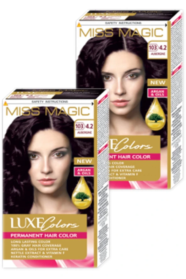 Mıss Magıc Saç Boyası P atlıcan Moru Renk 4,2 Set Boya 2'li Set ürün görseli