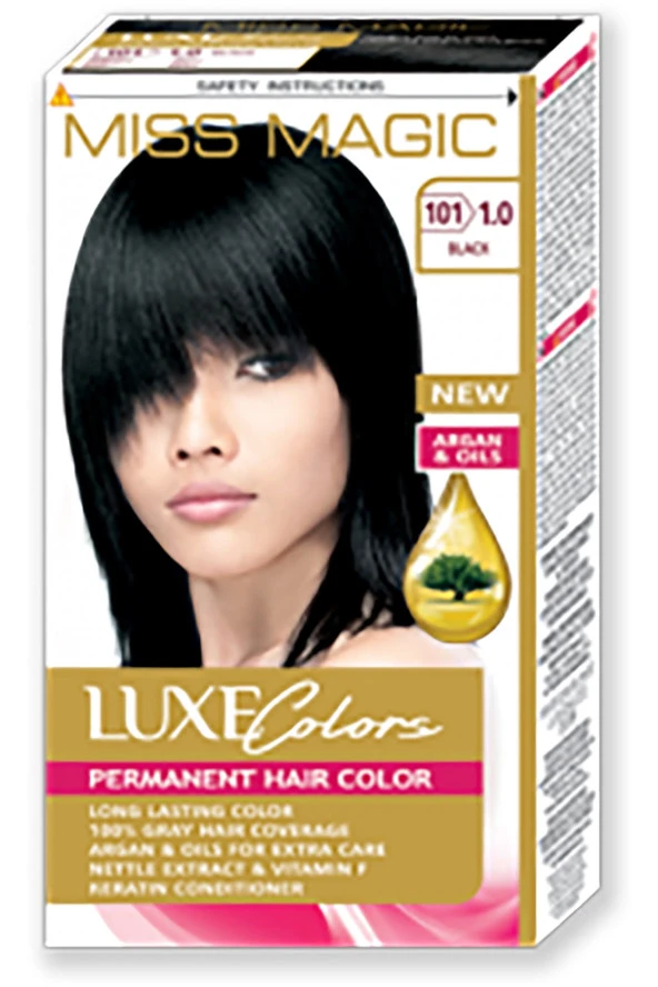 Mıss Magic Saç Boyası (set Boya) Siyah 1,0 (101 Black) - Resim 2