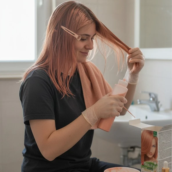 MM Beauty Saç Boyası M 10 (Şeftali) Set Boya - Resim 4