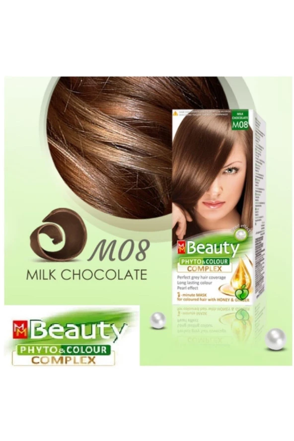 MM Beauty Saç Boyası M 08 (Sütlü Kahve) Set Boya