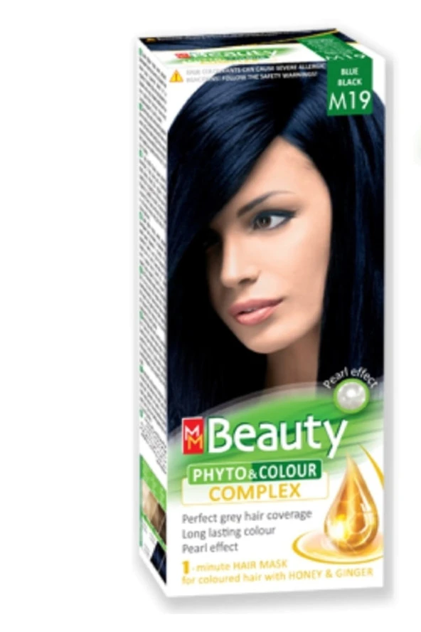 MM Beauty Saç Boyası M 19 (Mavi Siyah) Set Boya - Resim 2
