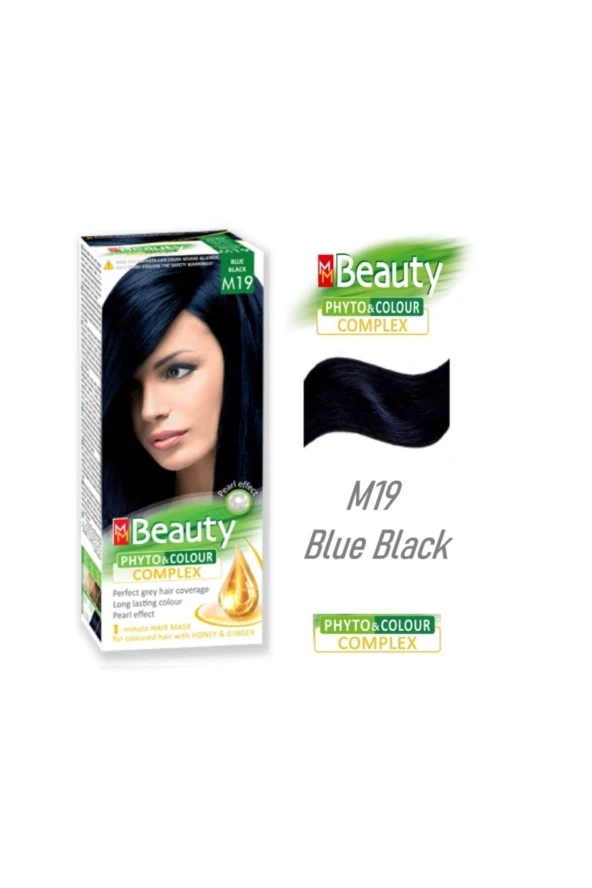 MM Beauty Saç Boyası M 19 (Mavi Siyah) Set Boya - Resim 3