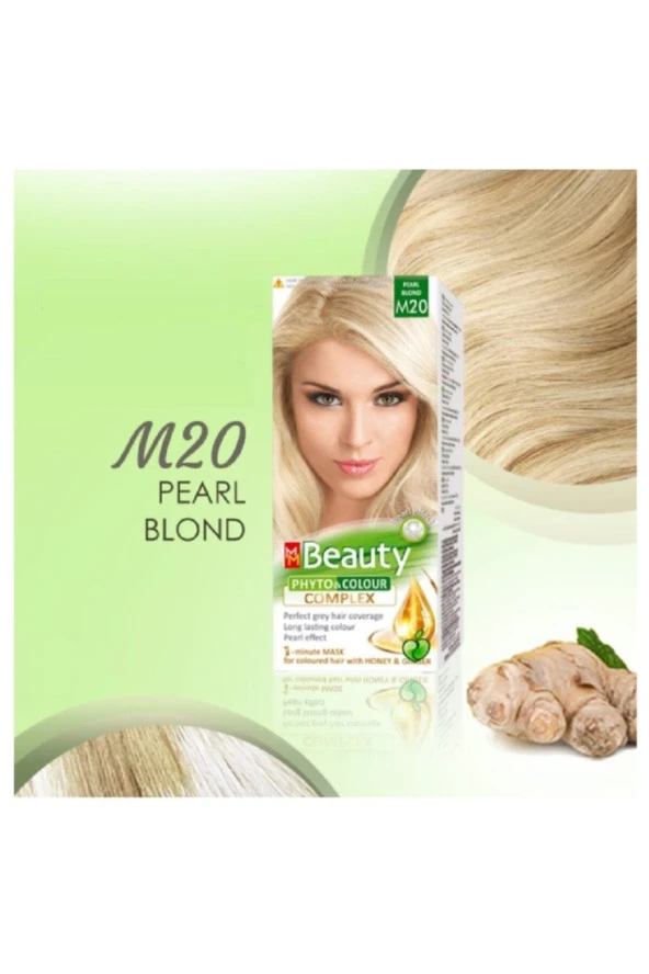 MM Beauty Saç Boyası M 20 (Küllü Sarı) Set Boya - Resim 3