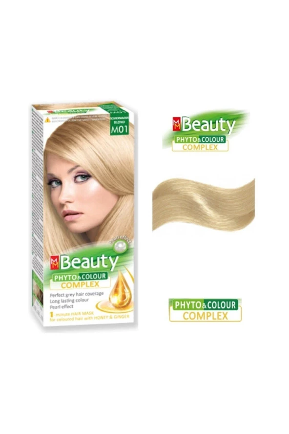 MM Beauty Saç Boyası M 01 (Platin Kumral) Set Boya - Resim 2