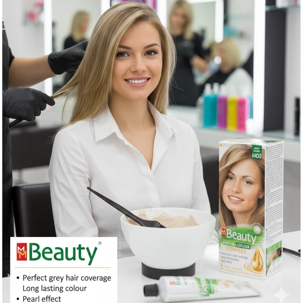 MM Beauty Saç Boyası M 03 (KUMRAL SARI) Set Boya - Resim 4