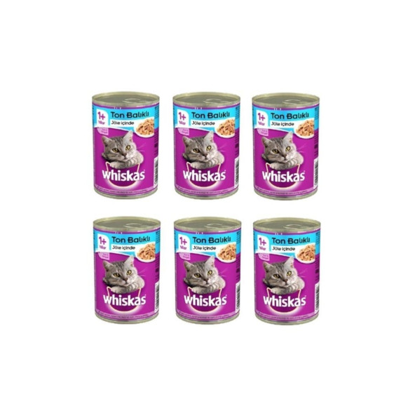 Whiskas Ton Balıklı Yetişkin Kedi Konservesi 400 Gr 6 Adet