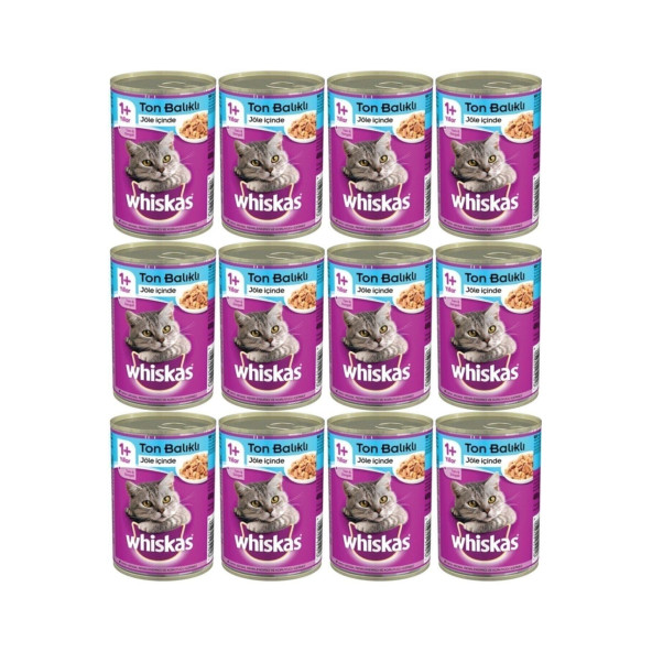 Whiskas Ton Balıklı Yetişkin Kedi Konservesi 400 Gr 12 Adet