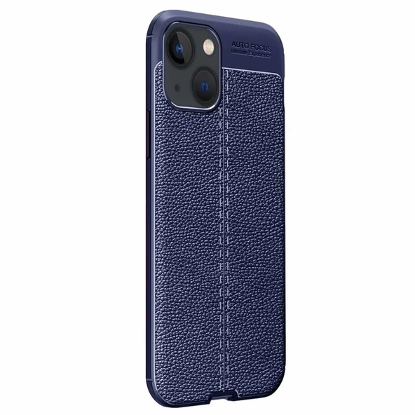 Vendas iPhone 13 Mini Deri Desenli Çift Katmanlı Silikon Kılıf + Seramik Nano Ekran Koruyucu - 4