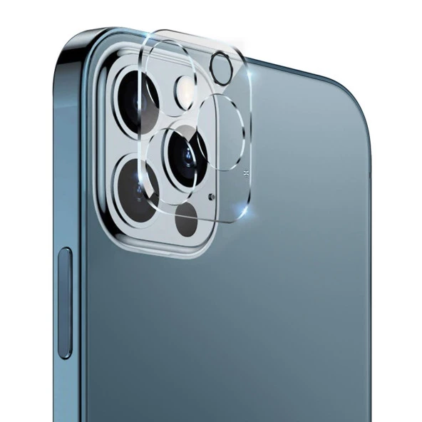 Vendas iPhone 13 Pro Tam Uyumlu Şeffaf Cam Kamera Lens Koruyucu