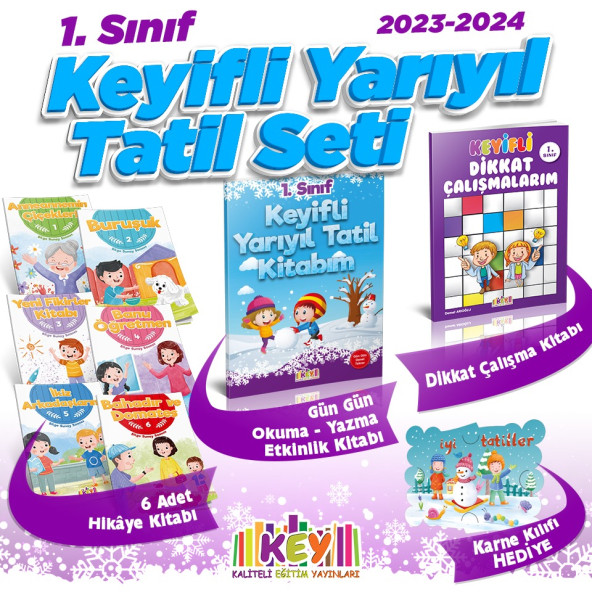 1. SINIF KEYİFLİ YARIYIL TATİL KİTABI (8 KİTAP)