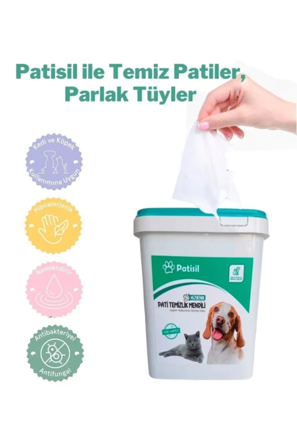 Pet Temizleme Mendili 400lü Kova + Lina Kuzu Etli Pirinçli Yetişkin Köpek Maması 1.5 Kg +