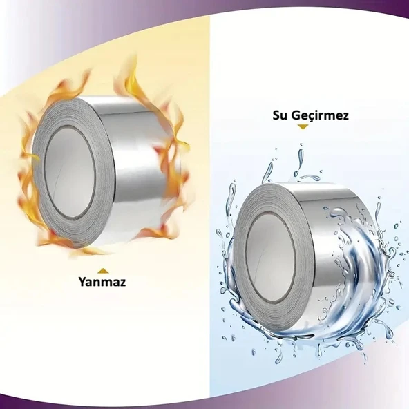 Alüminyum Soba boru Bandı Yüksek sıcaklığa ve Sızdırmazlığa dayanıklı (45x20metre Alüminyum Folyo) ürün görseli 1