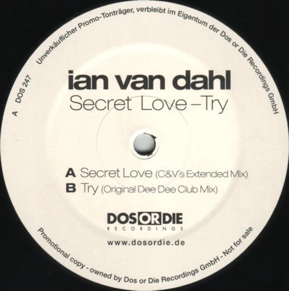 ian Van Dahl – Secret Love - Try - Hands Up, Trance Vinly Plak alithestereo