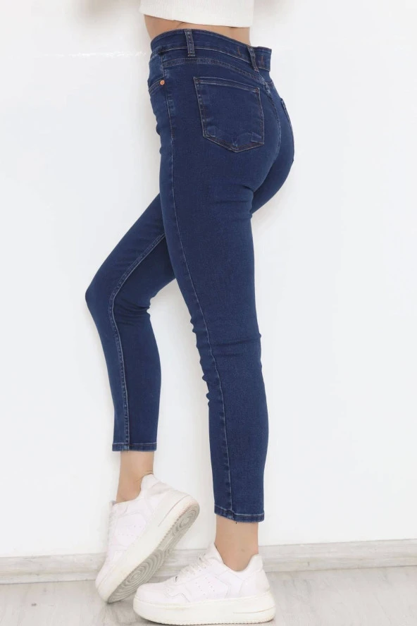Süper Likra Kot Pantolon Koyu Mavi - 5