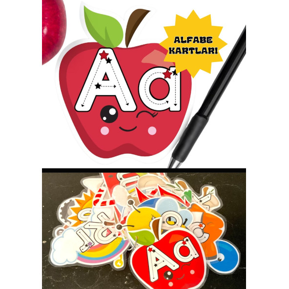 Okul Öncesi Eğlenceli Alfabe-Sayılar Seti (Laminasyonlu) - 3