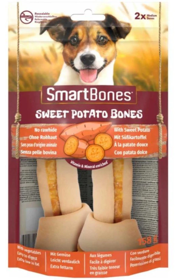 Smart Bones Tavuklu Tatlı Patatesli Medium Köpek Ödülü 2li