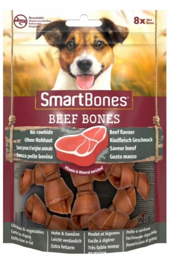 SmartBones Sığır Mini Kemikler 8'li 128gr