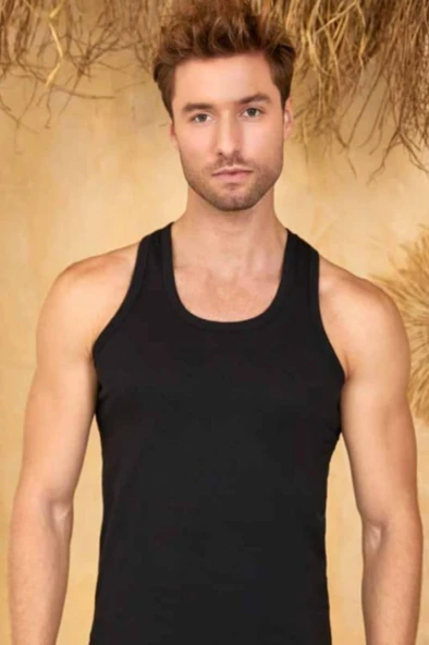 BERRAK 1017 ERKEK ASKILI ATLET 6 ADET  S GRİ ürün görseli