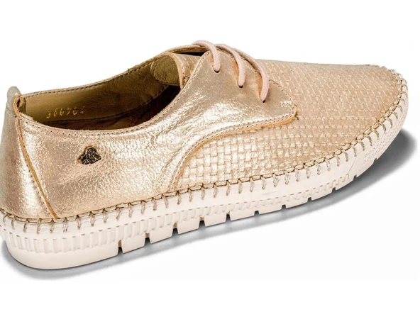 Venüs Kadın 360704y hakiki deri altın Saraçlı yeni sezon ayakkabı - 2