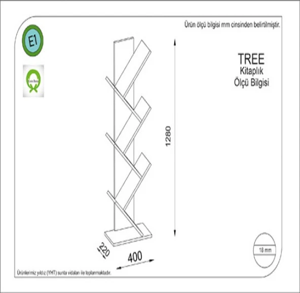 BMdekor Kitaplık Free Kırmızı - 2