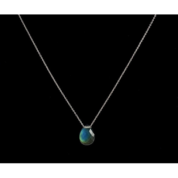 Damla Model His Taşı 925 Ayar Gümüş Kolye - 3