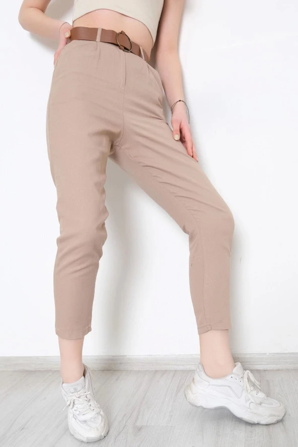 Kemerli Gabardin Pantolon Açıkvizon - 3