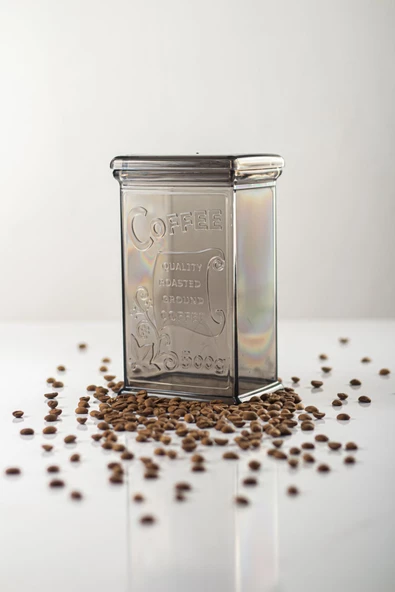 Akrilik Füme Şeker Kahve Çay Kavanozu 500 Ml (Vakum Kapak ) - 5