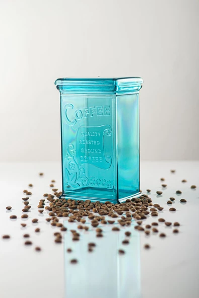 Akrilik Aquamarin Şeker Kahve Çay Kavanozu 500 Ml (Vakum Kapak ) - 5