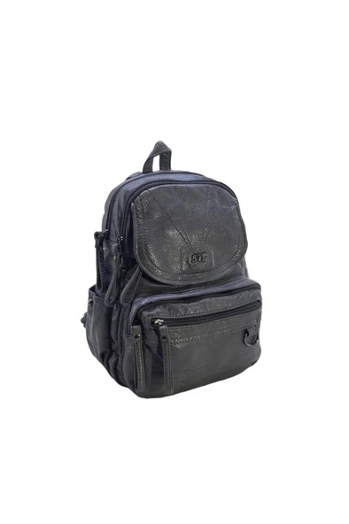 Y.S.Deri Mini Boy Kadın Sırt Çantası Vegan Deri Bayan Çantası 27*20 Cm Yumuşak Yıkama Suni Deri - Resim 2