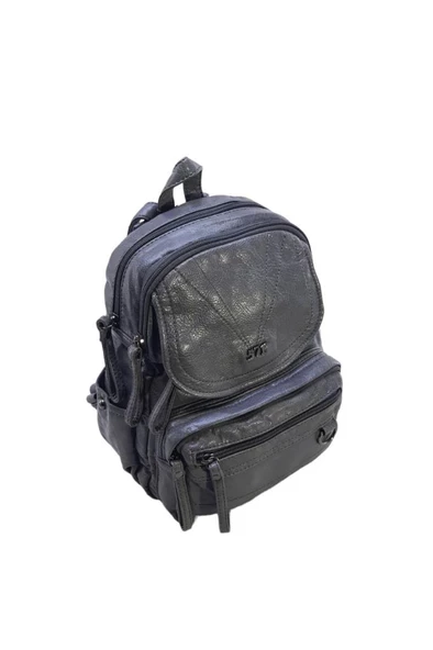 Y.S.Deri Mini Boy Kadın Sırt Çantası Vegan Deri Bayan Çantası 27*20 Cm Yumuşak Yıkama Suni Deri - Resim 3