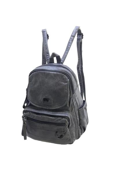 Y.S.Deri Mini Boy Kadın Sırt Çantası Vegan Deri Bayan Çantası 27*20 Cm Yumuşak Yıkama Suni Deri - Resim 6