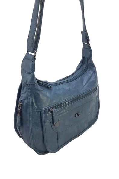Y.S.Deri Çapraz Askılı Kadın Postacı Çanta Çok Cepli Vegan Deri Bayan Omuz Çantası 30*19 Cm - 8