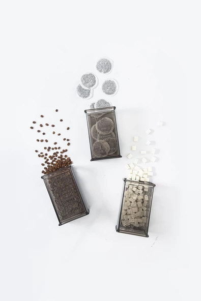 Akrilik Füme Şeker Kahve Çay Kavanozu 500 Ml (Vakum Kapak ) - 2