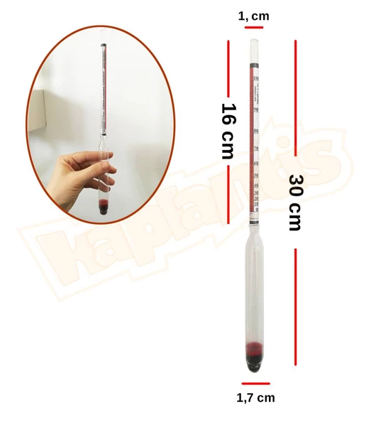 Eurodensimeter 0-100 20C Alkolmetre - 3