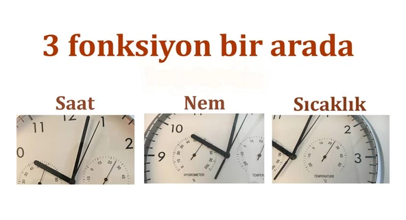 TFA Duvar Saati Termometre Nem Ölçer - 5